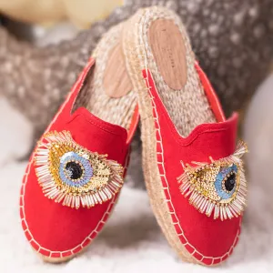 Glare Espadrilles Crimson Fancy Haut Platform