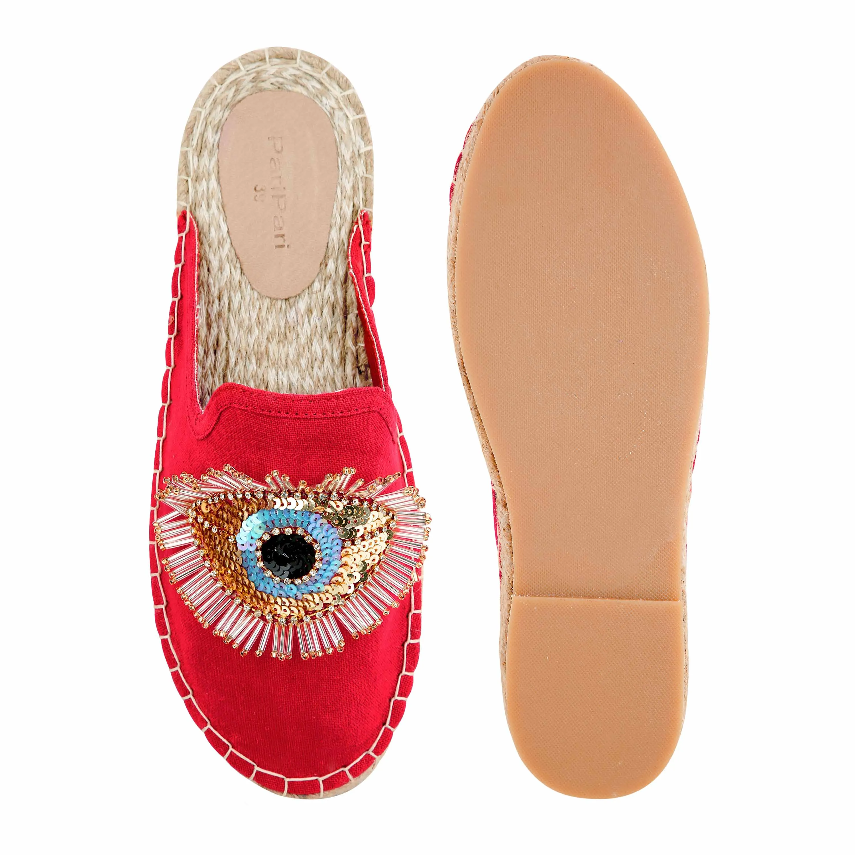 Glare Espadrilles Crimson Fancy Haut Platform