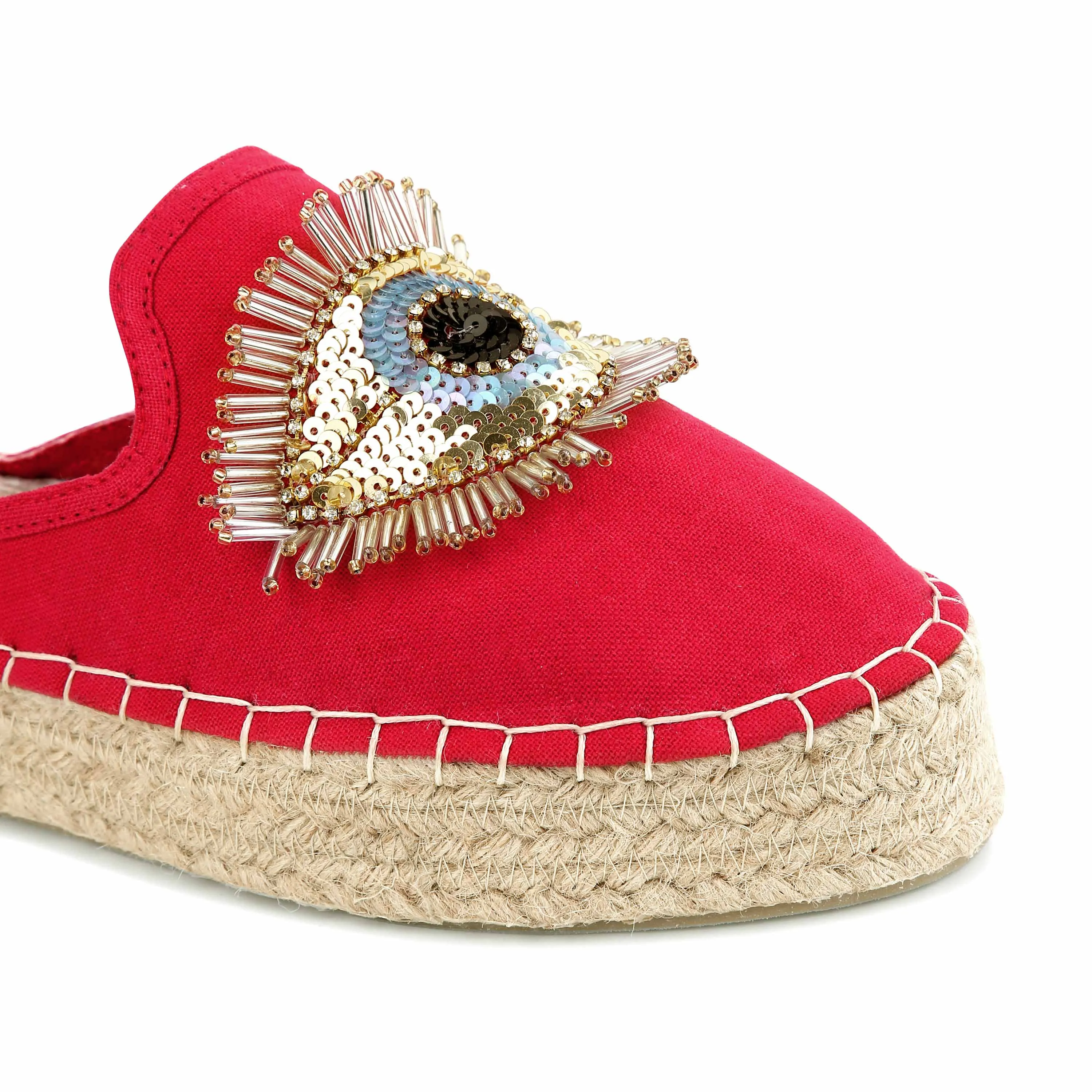 Glare Espadrilles Crimson Fancy Haut Platform