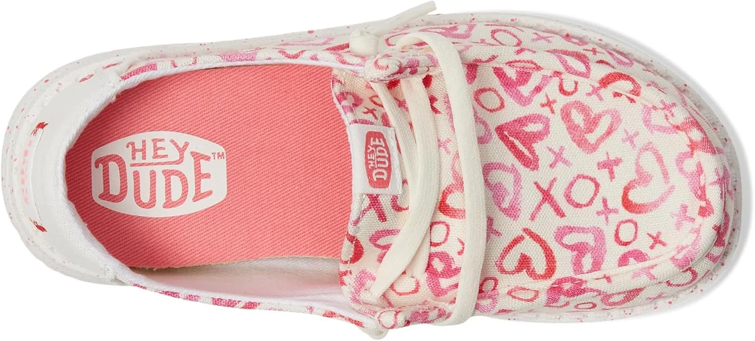 Hey Dude Girl's Wendy Watercolor Hearts (Little Big Kid) Loafer