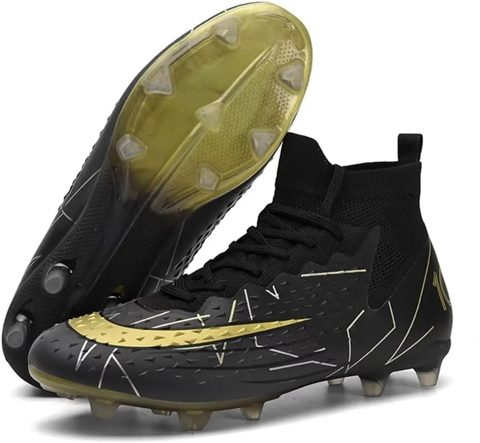 High-Top Soccer Cleats for Mens Womens Football Boots Youth Lightweight Professional Soccer Shoes Firm Ground
