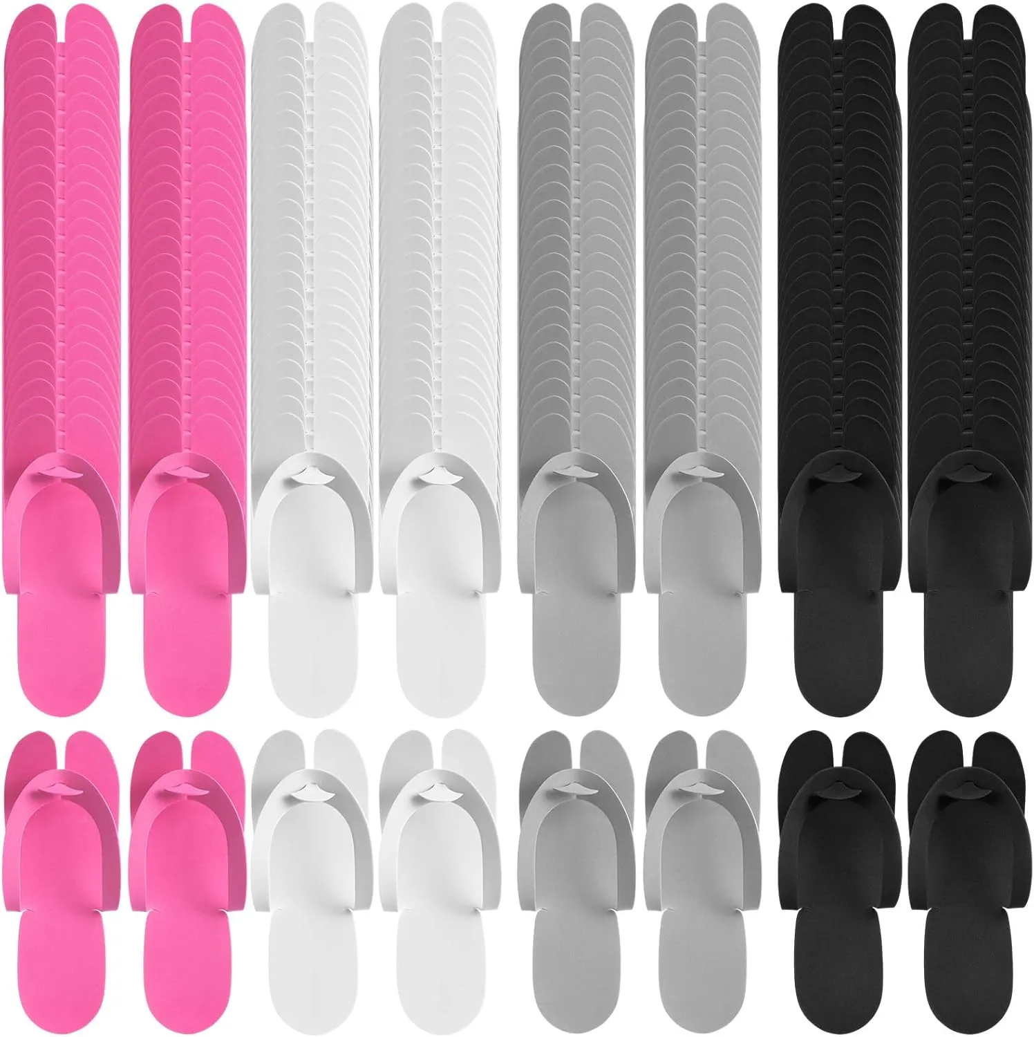 JaGely 100 Pair Disposable Pedicure Slippers Bulk Multicolor Flip Flop for Pedicure Anti Slip EVA Foam Spa Slipper Sandal Disposable Shoe Kit for Women Nail Bath Salon Party Supplies