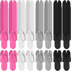 JaGely 100 Pair Disposable Pedicure Slippers Bulk Multicolor Flip Flop for Pedicure Anti Slip EVA Foam Spa Slipper Sandal Disposable Shoe Kit for Women Nail Bath Salon Party Supplies