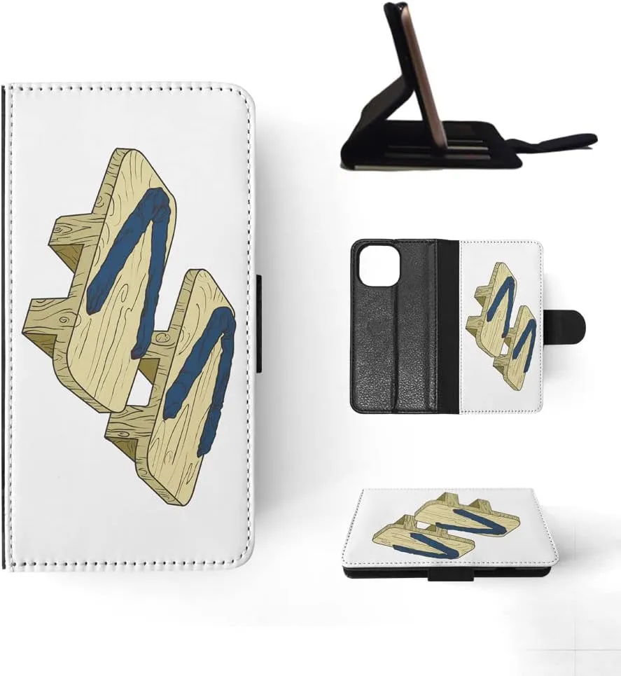 Japan Japanese Sandals Geta FLIP Wallet Phone CASE Cover for Apple iPhone 13 Mini