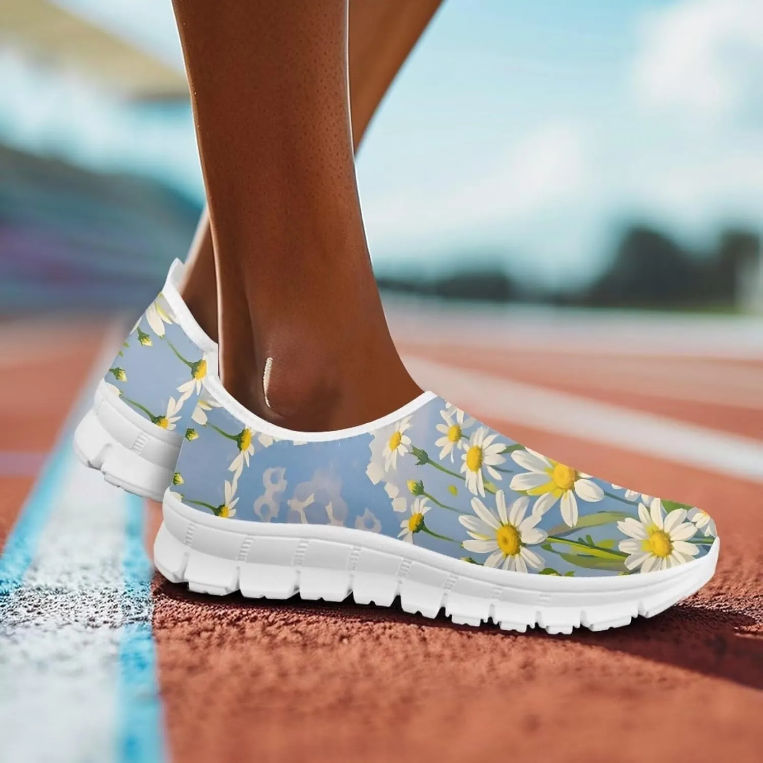 Jeiento Yellow Sunflowers Butterfly Loafers for Women Slip on Casual Walking Shoes