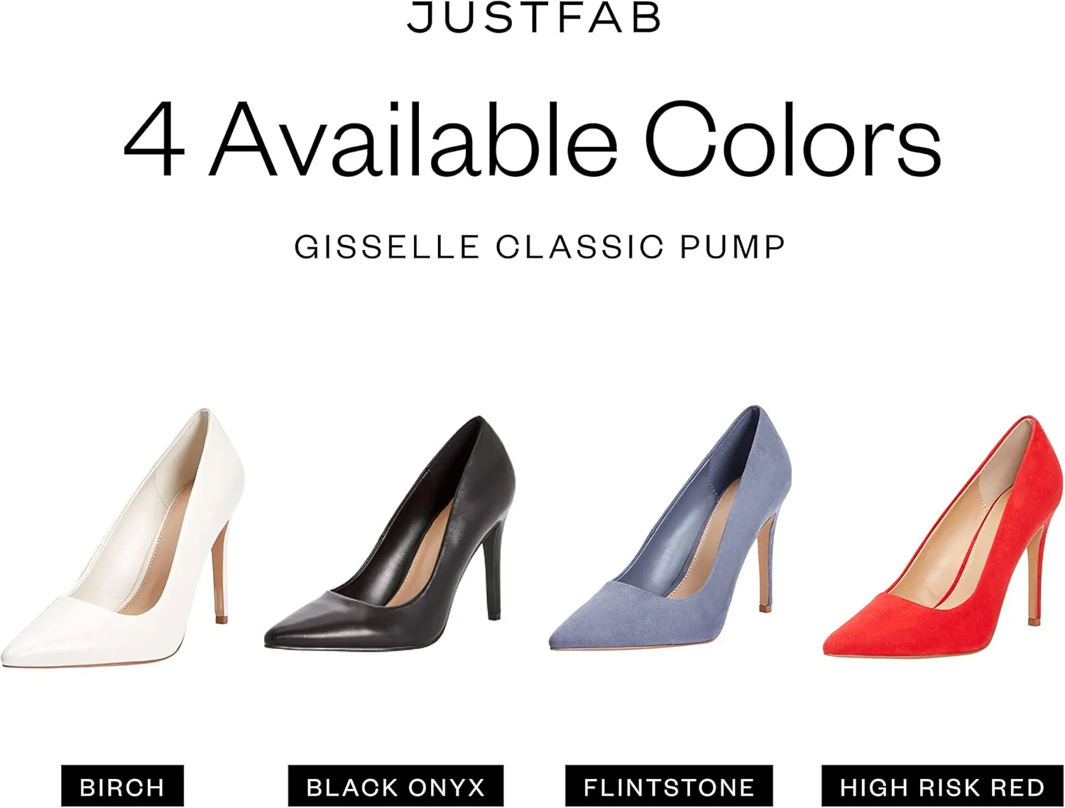 JustFab Women's Pointed Toe High Stiletto Heels Slingback Stretch Slip-on Pumps Backless Patent Suede Fashion Dress Shoes for Women