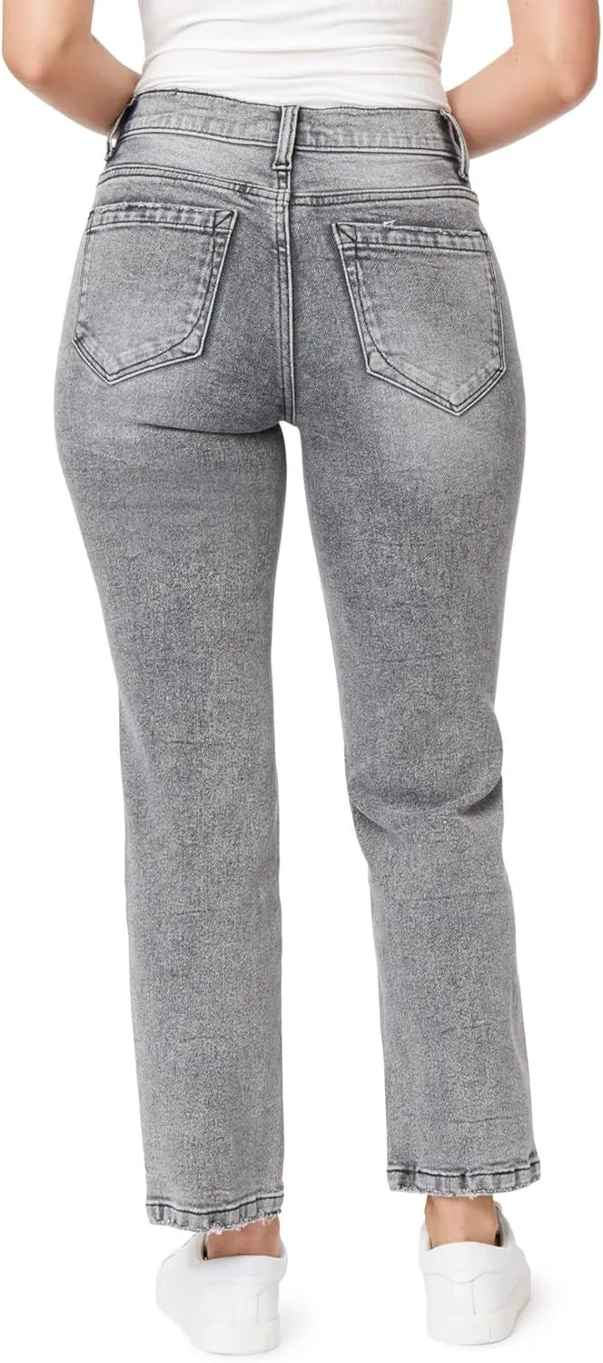 kensie Jeans for Women The Ella High-Rise Straight Leg 27-Inch Inseam, Sizes 0-16