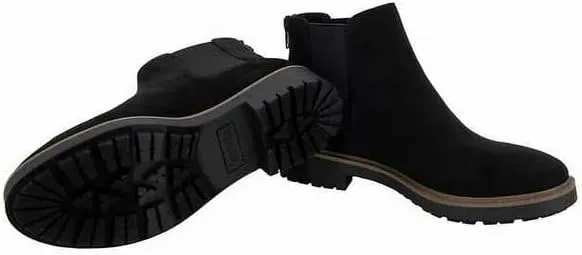 Kensie Women's Sandor Faux Suede Chelsea Boots - Low Heel Fashion Booties, Zipper Closure
