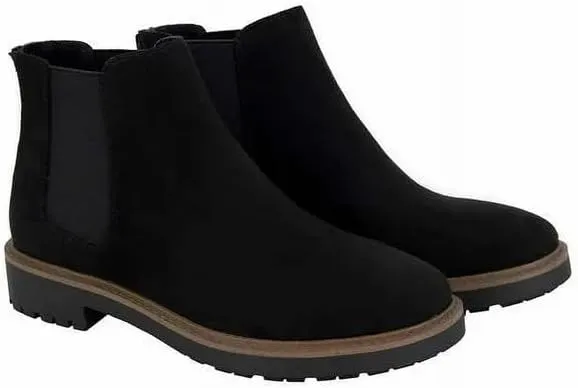 Kensie Women's Sandor Faux Suede Chelsea Boots - Low Heel Fashion Booties, Zipper Closure