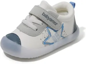 Kuner Baby Star Embroidered First Walkers Shoes Lightweight, Non Slip Breathable Comfortable Sneakers for Toddler Girls Boys