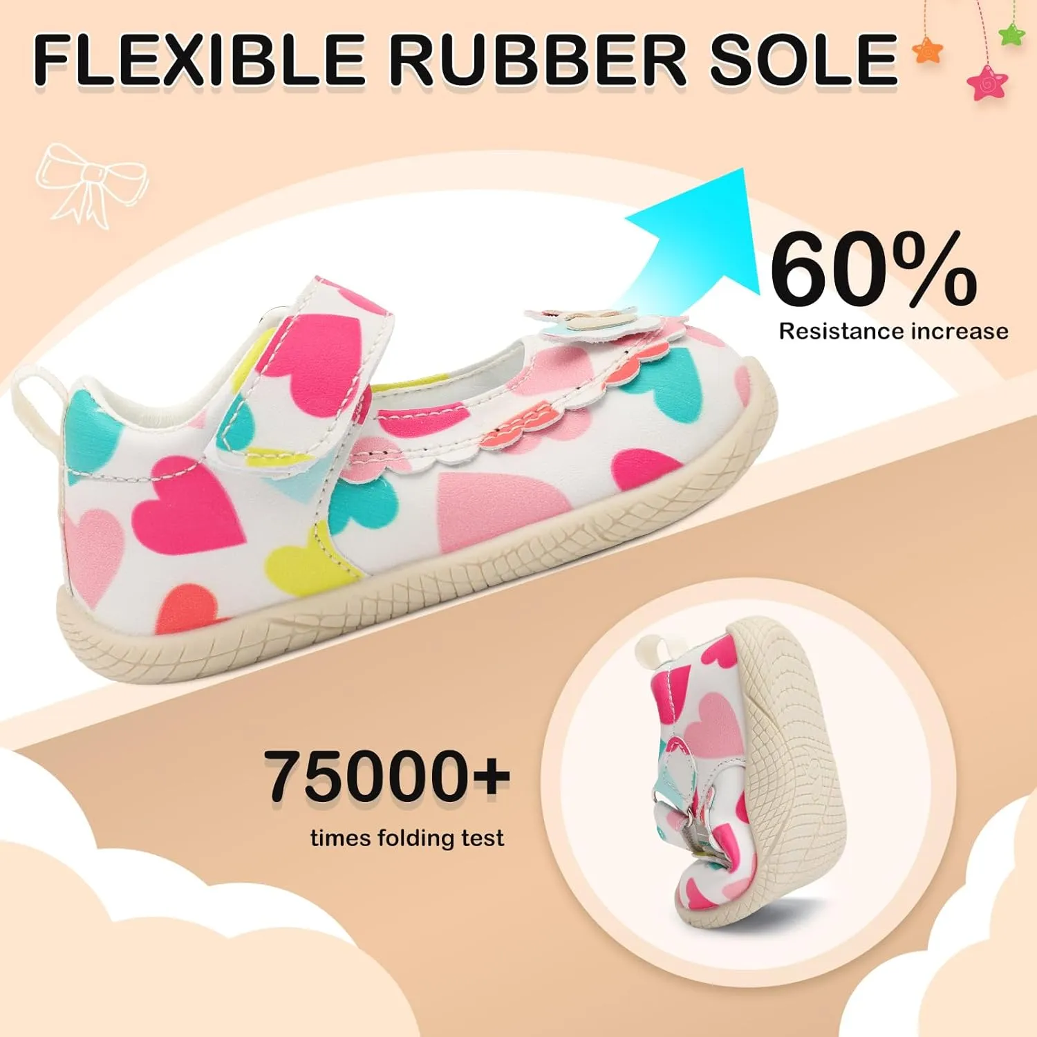 L-RUN Toddler Girl Mary Jane Dress Shoes Little Girls Uniform School Shoes Non-Slip Ballet Flats Flower Girls Shoes for Wedding Party Concert