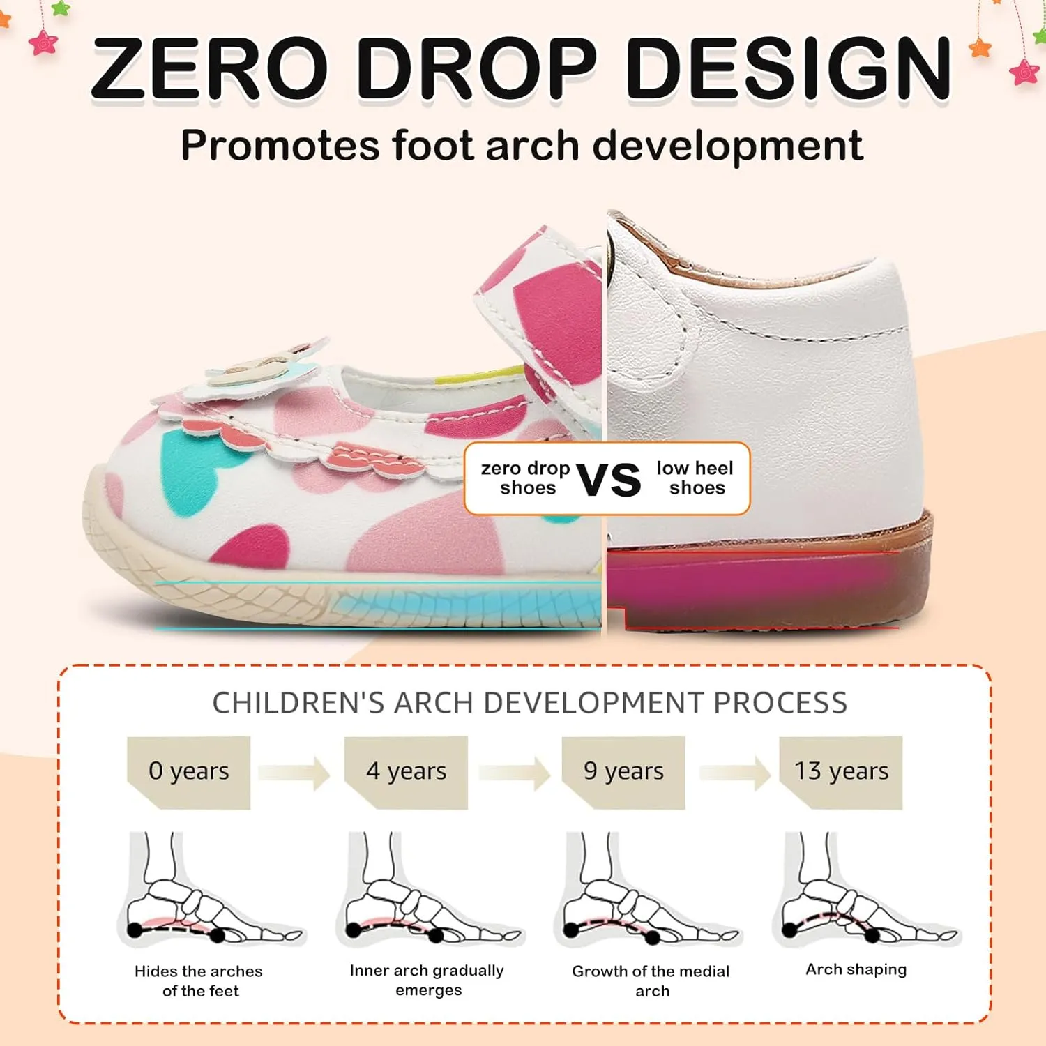 L-RUN Toddler Girl Mary Jane Dress Shoes Little Girls Uniform School Shoes Non-Slip Ballet Flats Flower Girls Shoes for Wedding Party Concert