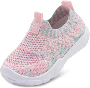 L-RUN Toddler Shoes Barefoot Kids Sneakers Wide Toe Box Boys Girls Tennis Shoes Lightweight Baby Walking Shoes Slip on Shoes