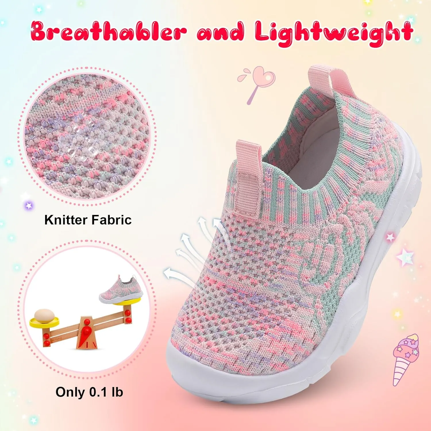 L-RUN Toddler Shoes Barefoot Kids Sneakers Wide Toe Box Boys Girls Tennis Shoes Lightweight Baby Walking Shoes Slip on Shoes