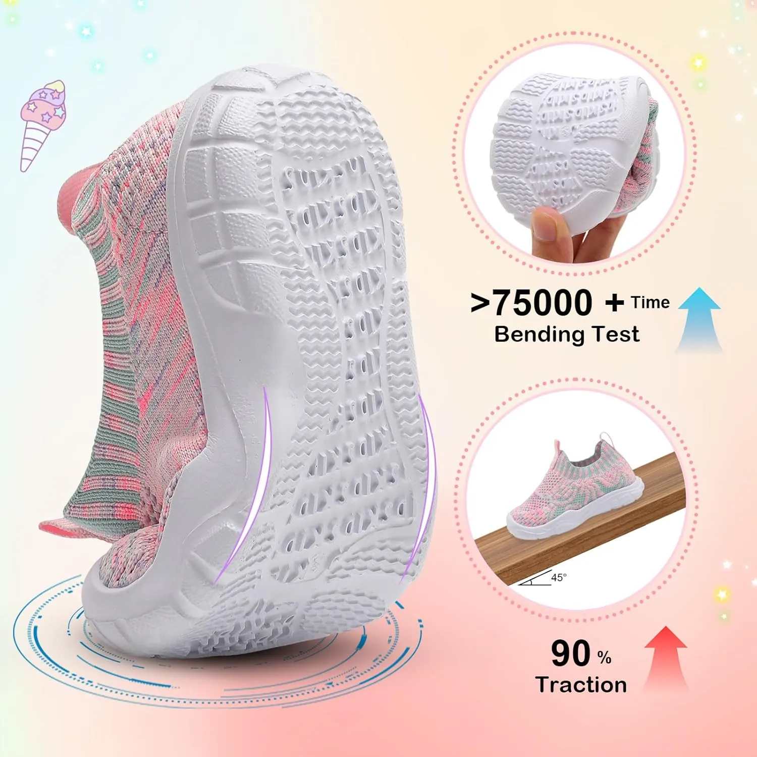 L-RUN Toddler Shoes Barefoot Kids Sneakers Wide Toe Box Boys Girls Tennis Shoes Lightweight Baby Walking Shoes Slip on Shoes