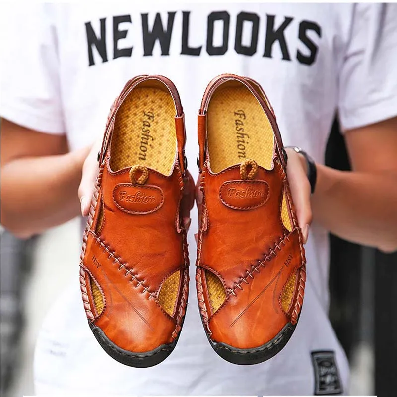Leather loafers with seam detail
