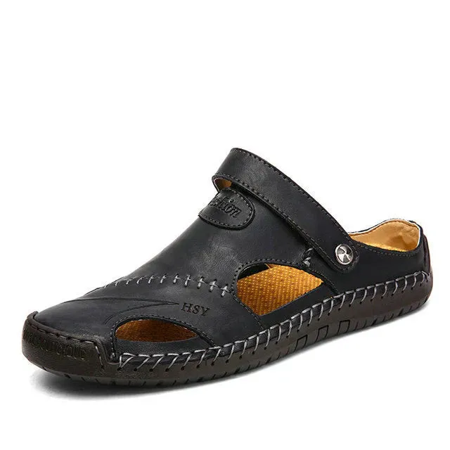 Leather loafers with seam detail