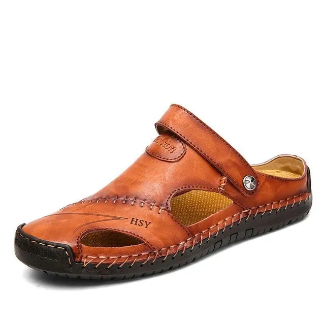Leather loafers with seam detail
