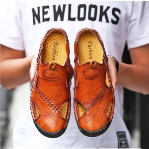 Leather loafers with seam detail