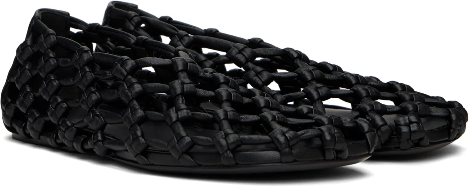 Leather Mesh Flats for Women Round Toe Slip On Mary Jane Ballet Flats Fashion Dress Shoes