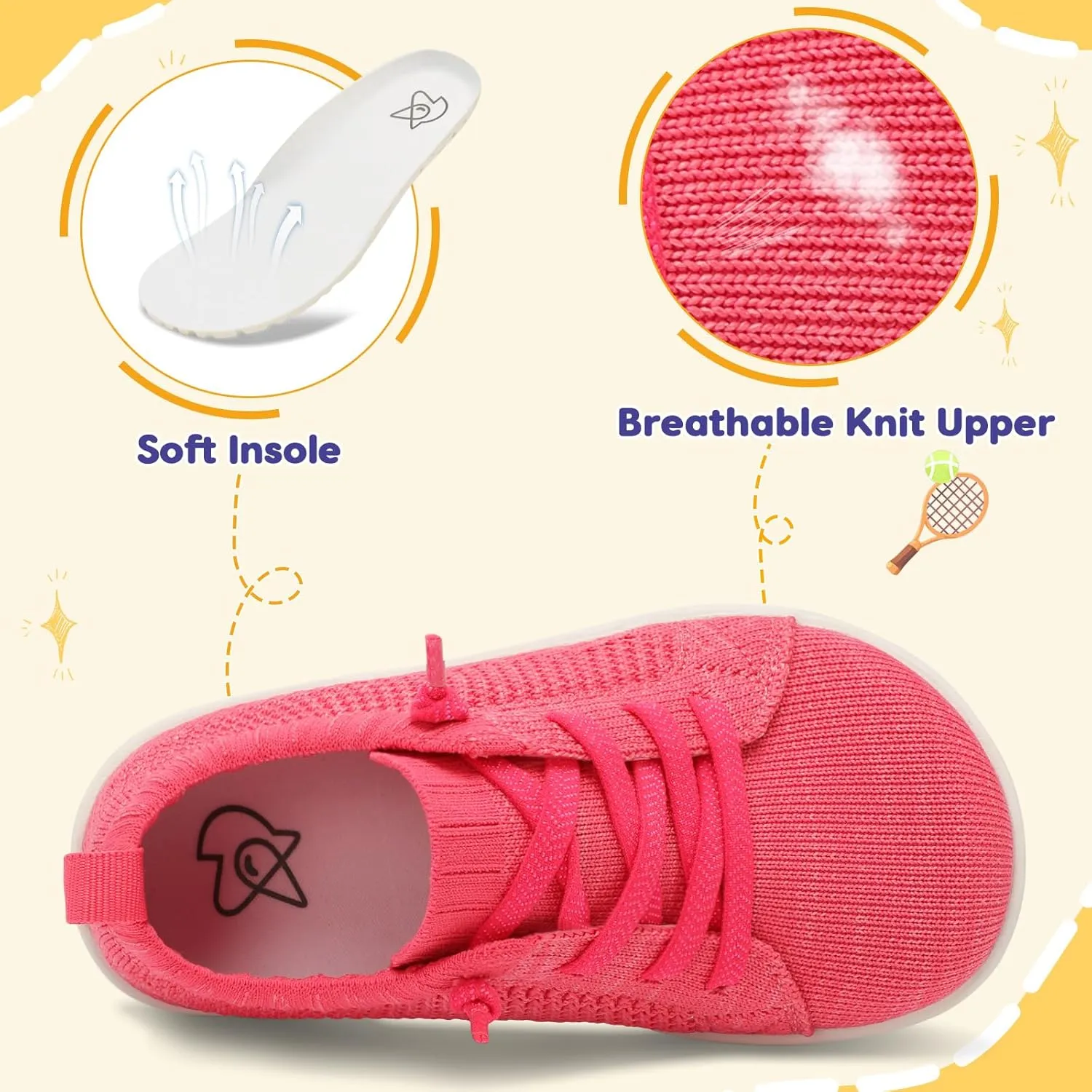 LeIsfIt Toddler Shoes Girls Boys Wide Shoes Kids Zero Drop Minimalist Sneakers Barefoot Slip on Tennis Sneakers