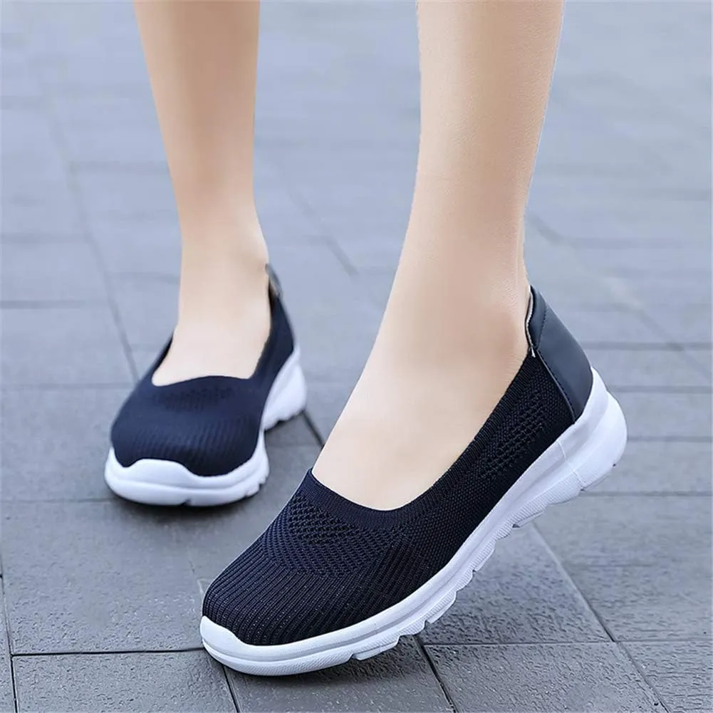LLTMALL Women's Mesh Slip on Sneakers Comfortable Knit Ballet Flats Shoes