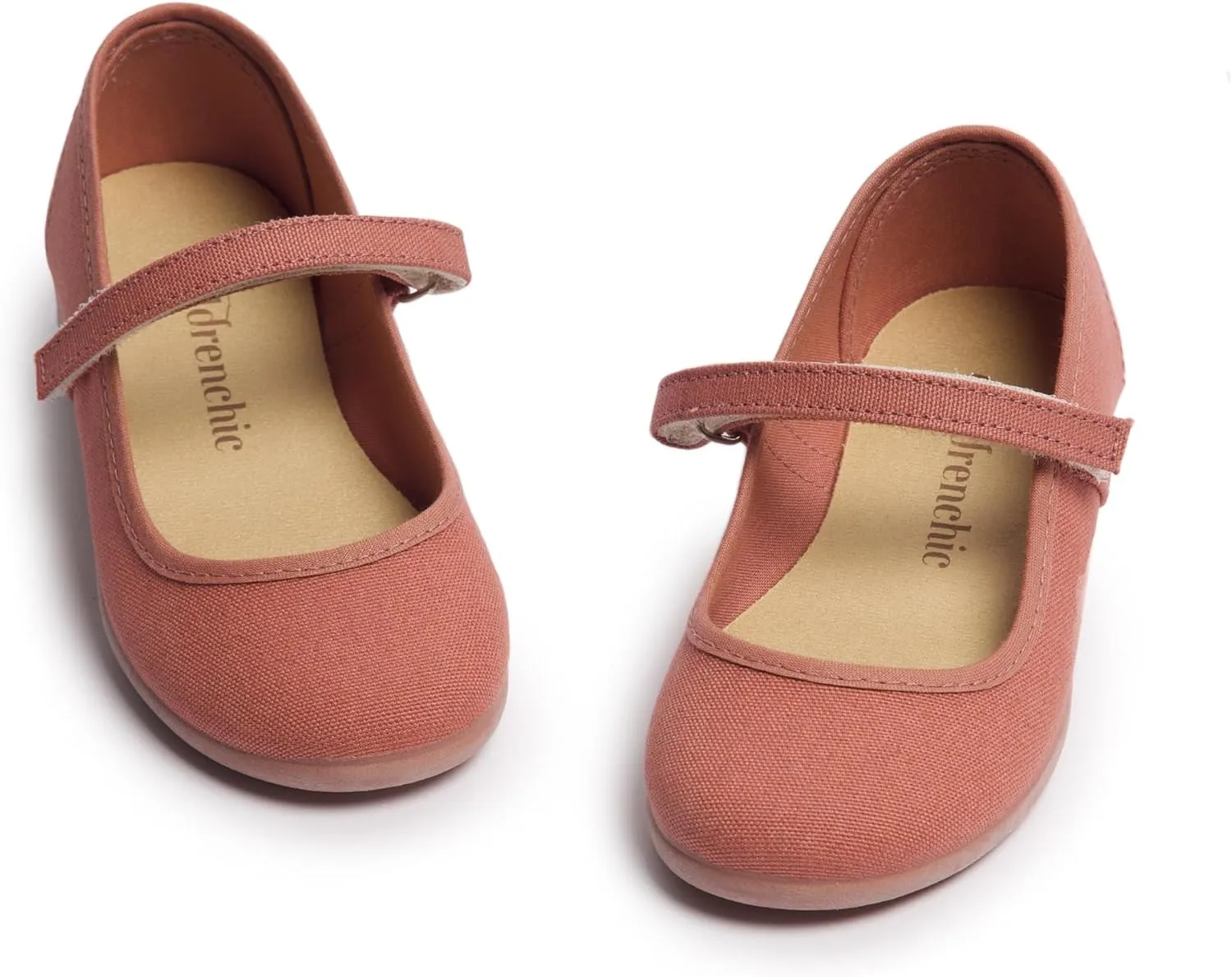 Mary Jane Flats with Hook and Loop Straps – Girls' Shoes for School, Weddings and Casual Wear (Canvas)