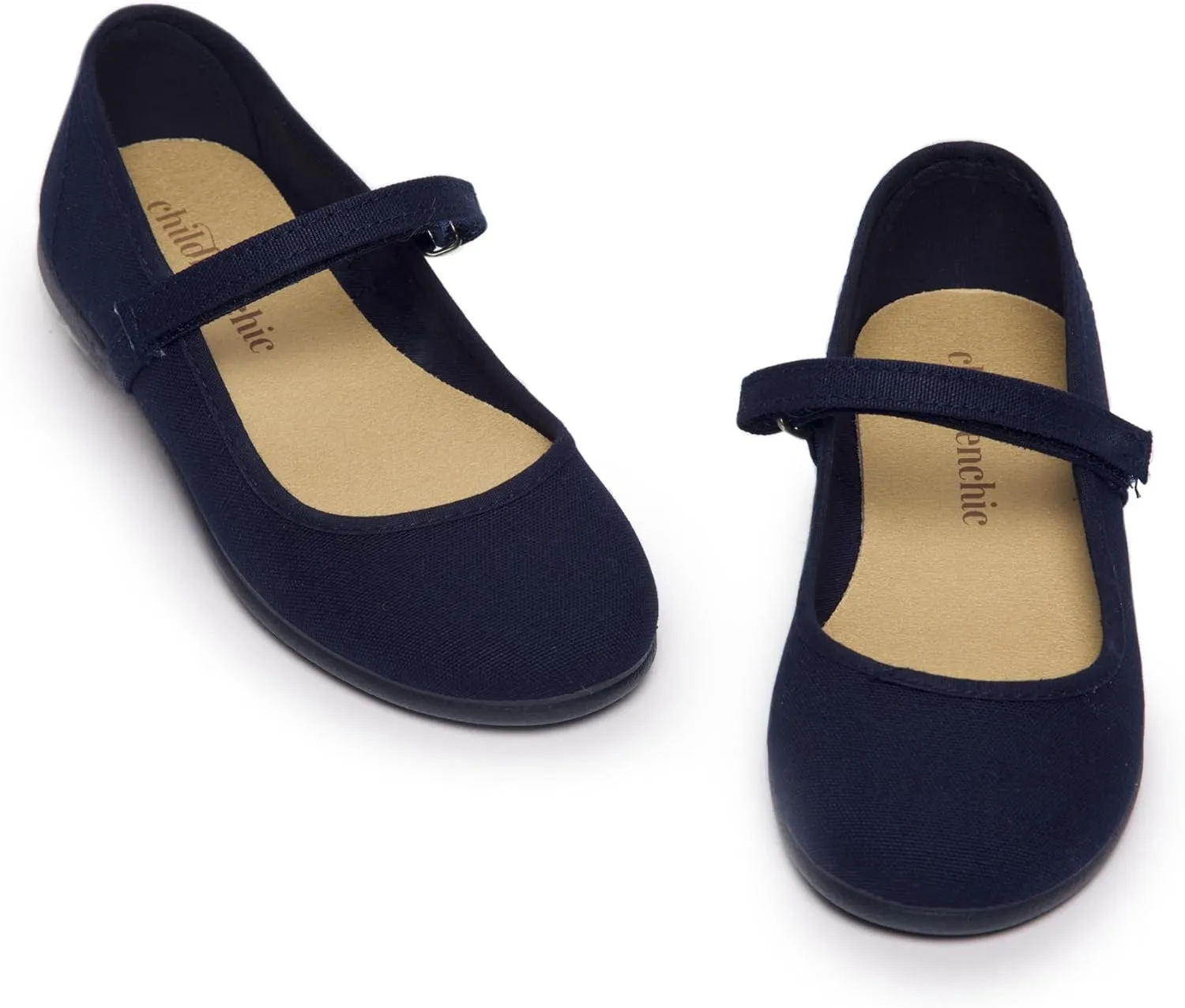 Mary Jane Shoes for Girls – Classic & Comfortable Dress Shoes for Toddlers & Kids – Perfect Flats for School, Play, and Special Occasions (Canvas)