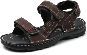 Maylrvjv Men's Outdoor Sports Sandals Lightweight Comfortable Hiking Walking Leather Casual Sandals Water Shoes