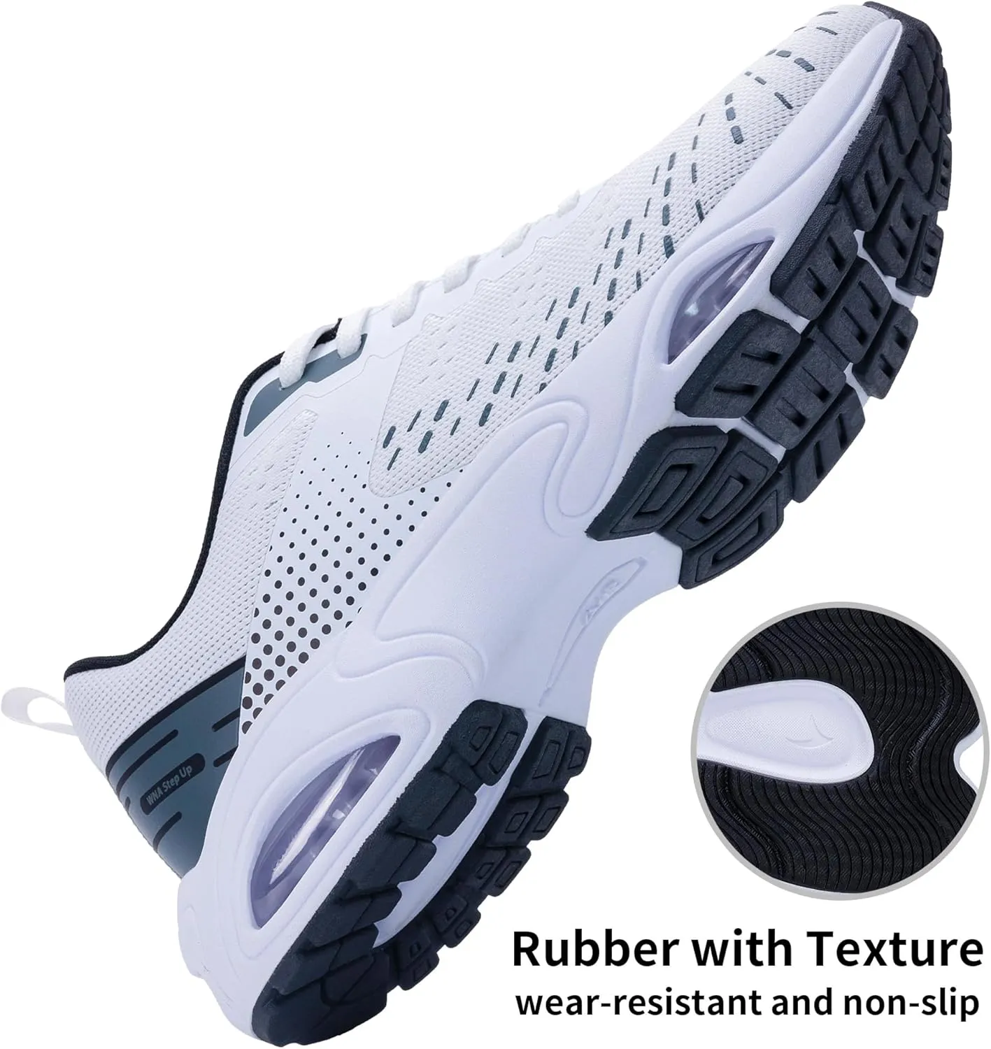 Men Running Shoes with Dual cushionings Breathable Lightweight Tennis Walking Sneakers Memory Foam Athletic Sport Shoes