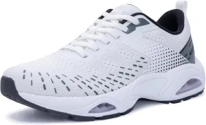 Men Running Shoes with Dual cushionings Breathable Lightweight Tennis Walking Sneakers Memory Foam Athletic Sport Shoes