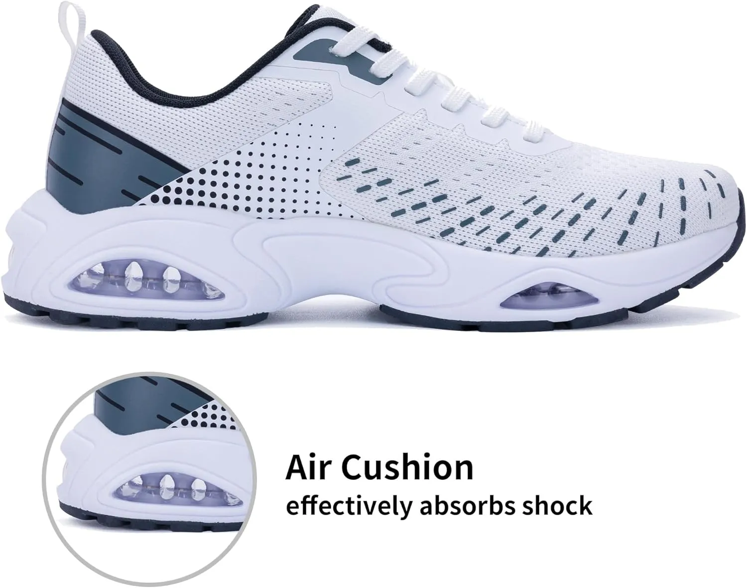 Men Running Shoes with Dual cushionings Breathable Lightweight Tennis Walking Sneakers Memory Foam Athletic Sport Shoes