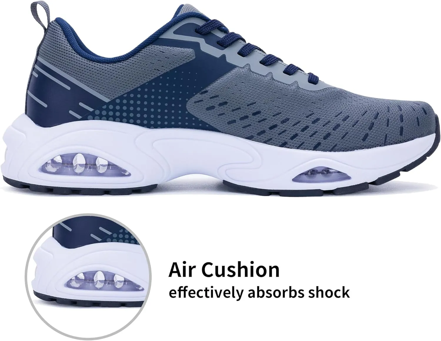 Men Running Shoes with Dual cushionings Breathable Lightweight Tennis Walking Sneakers Memory Foam Athletic Sport Shoes