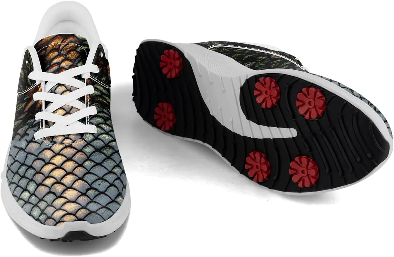 Men's Dragon Golf Shoes, Athletic Spikeless Golf Sneakers Non-Slip Cushion Waterproof Walking Shoes for Women