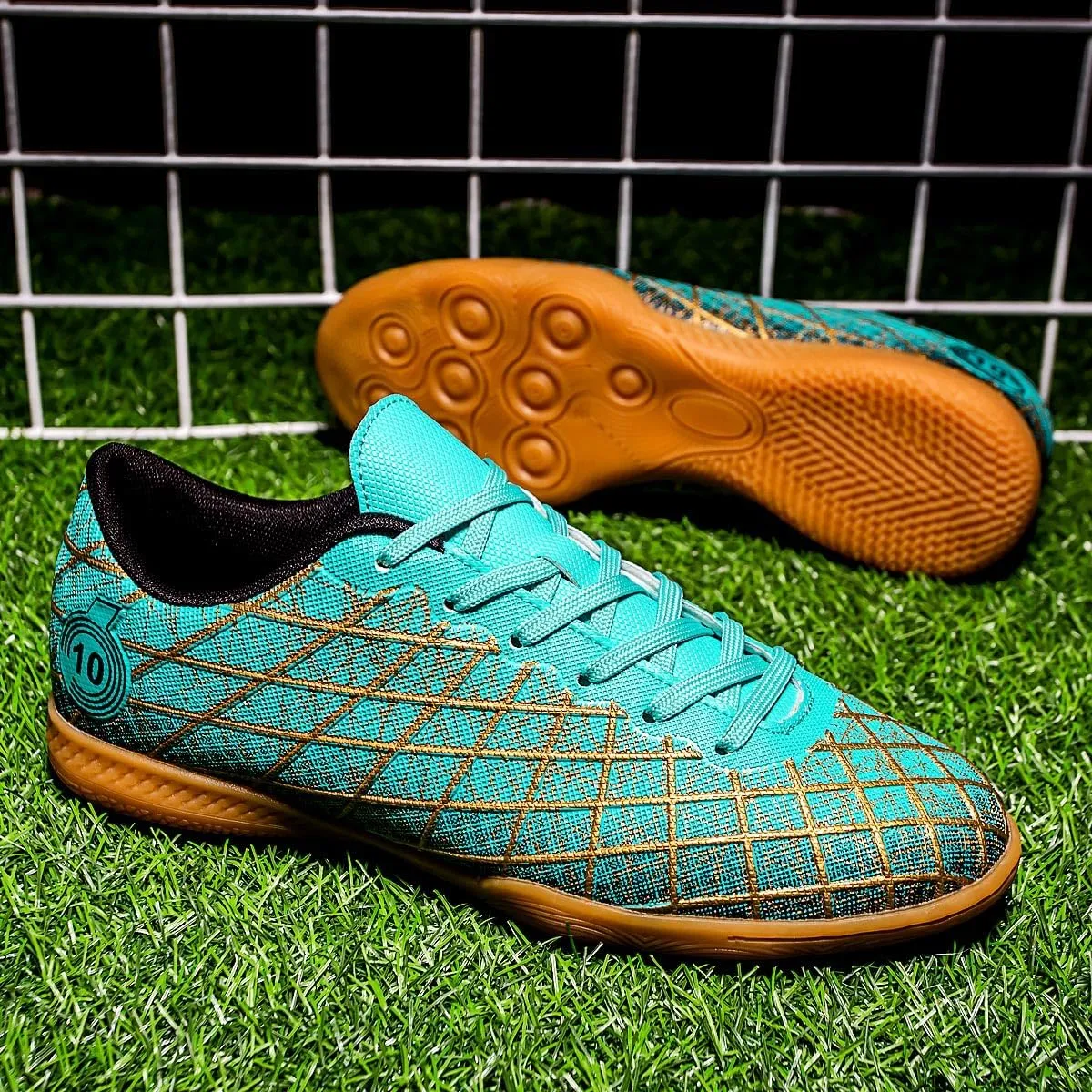 Men's Soccer Cleats Indoor Turf Lightweight Performance Training Soccer Shoes Soft Ground Athletic Football Boots Outdoor