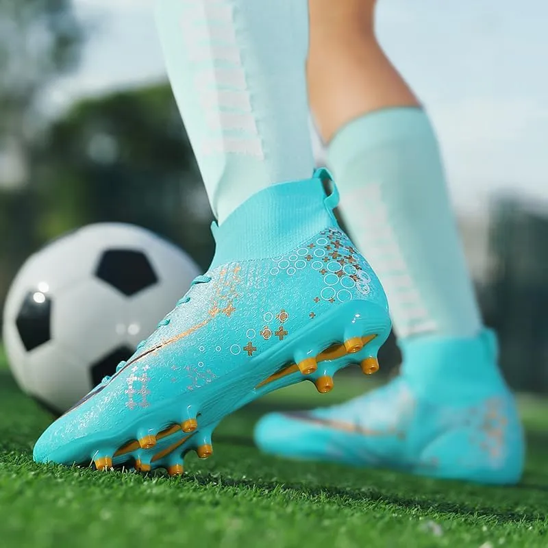Men's Soccer Shoes High-Top Soccer Cleats Outdoor Breathable Athletic Professional Spikes Youth Boys Football Shoes Unisex