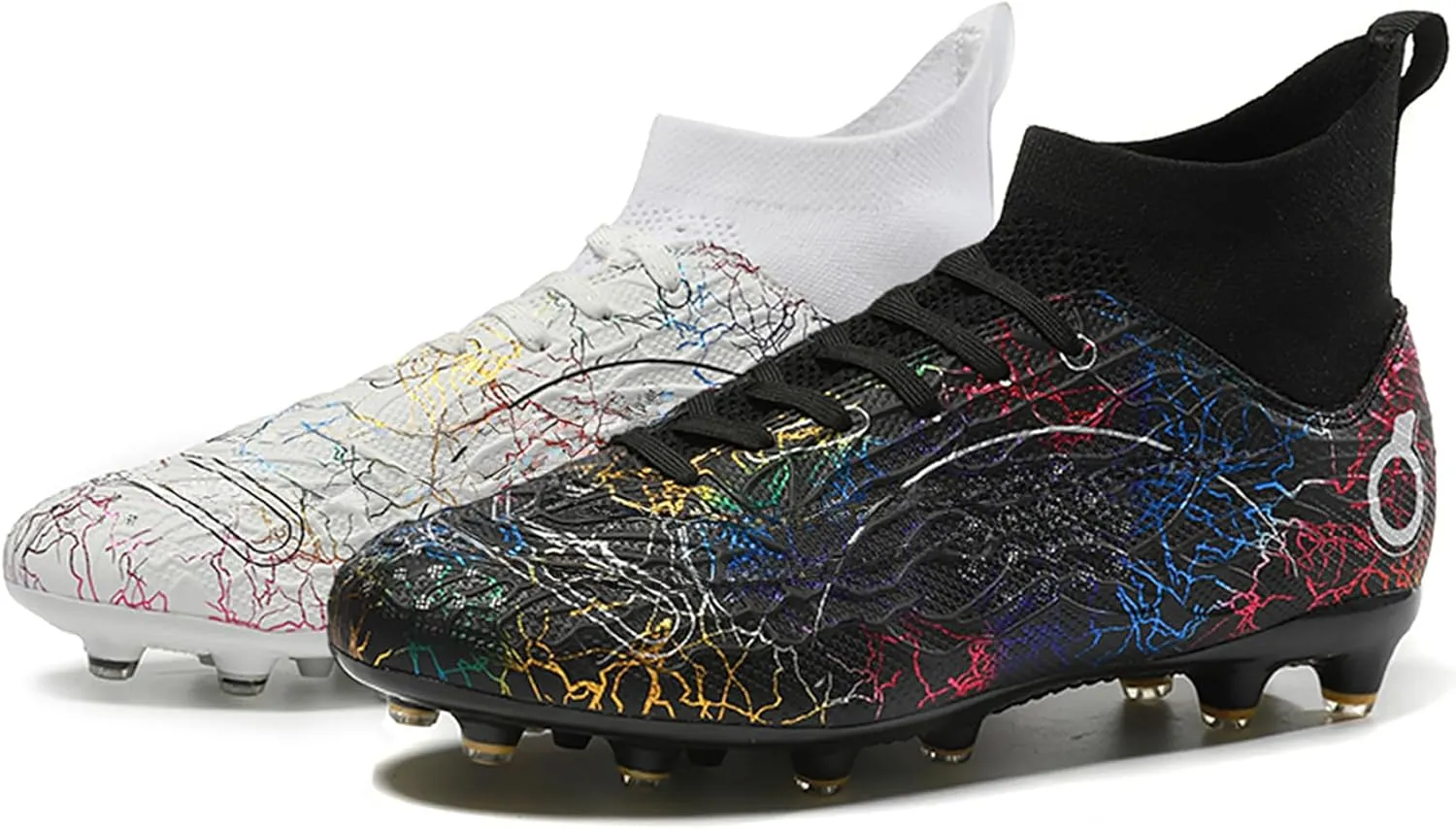 Men's Soccer Shoes High-Top Soccer Cleats Outdoor Breathable Athletic Professional Spikes Youth Boys Football Shoes Unisex