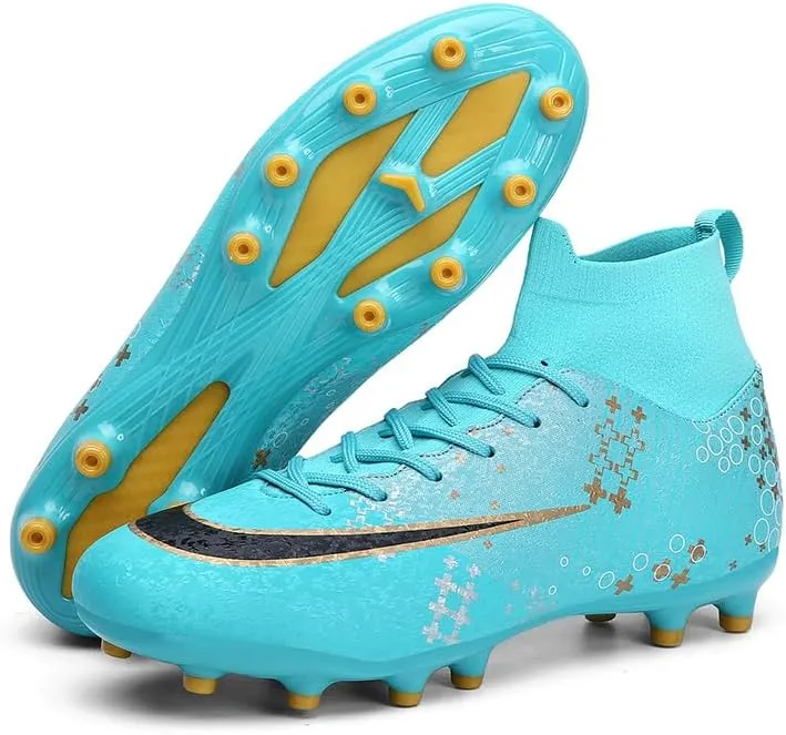 Men's Soccer Shoes High-Top Soccer Cleats Outdoor Breathable Athletic Professional Spikes Youth Boys Football Shoes Unisex