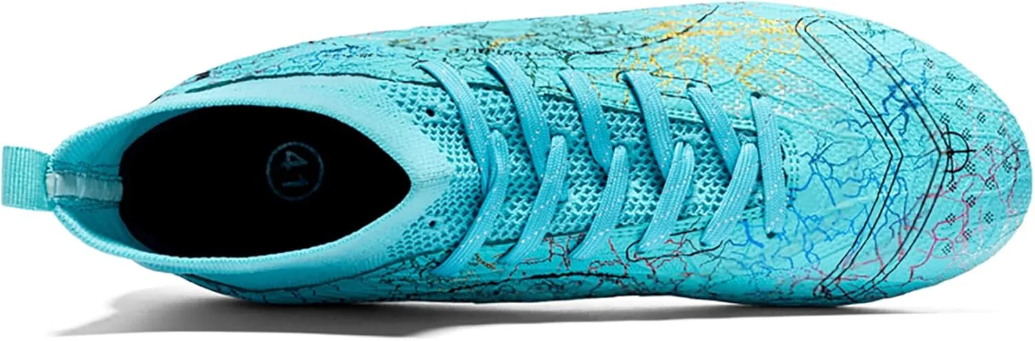 Men's Soccer Shoes High-Top Soccer Cleats Outdoor Breathable Athletic Professional Spikes Youth Boys Football Shoes Unisex
