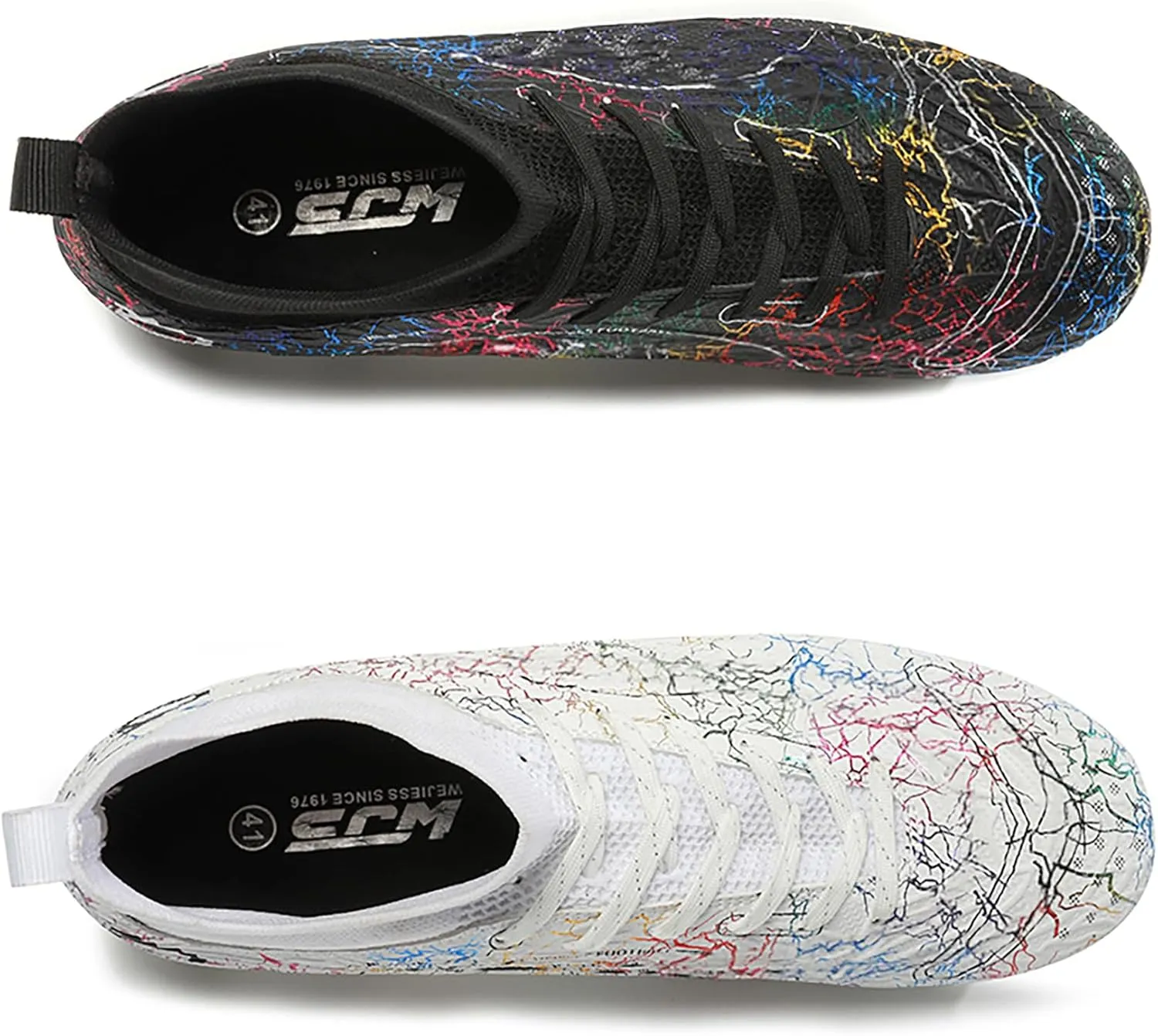Men's Soccer Shoes High-Top Soccer Cleats Outdoor Breathable Athletic Professional Spikes Youth Boys Football Shoes Unisex