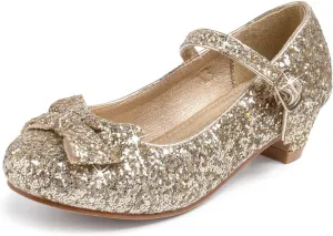 Miamooi Toddler Little Girl Dress Shoes Princess Flats Low Heels Flower Mary Jane for Kids Wedding Party Girls Birthday Dress Shoes