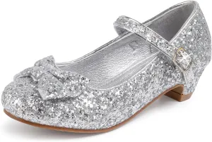 Miamooi Toddler Little Girl Dress Shoes Princess Flats Low Heels Flower Mary Jane for Kids Wedding Party Girls Birthday Dress Shoes