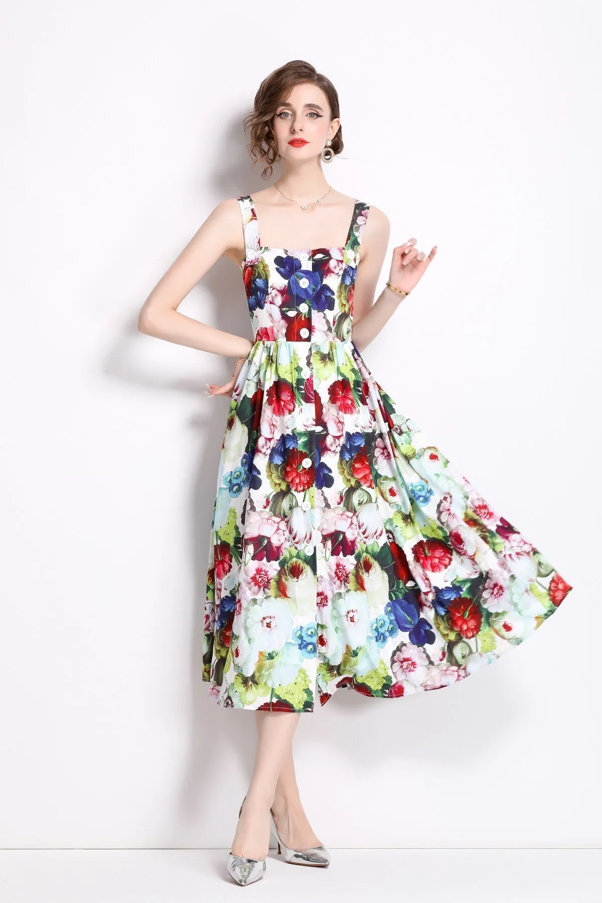 Midi Thick Flat-rate discount Carnival Limited edition range Dress Strap Flared