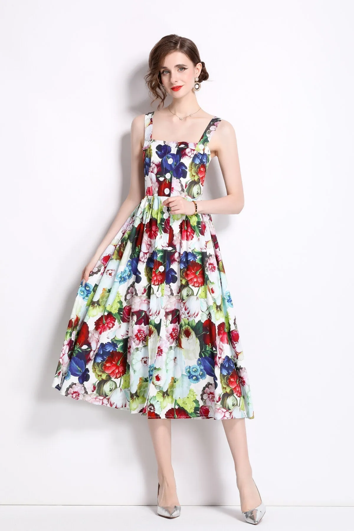 Midi Thick Flat-rate discount Carnival Limited edition range Dress Strap Flared
