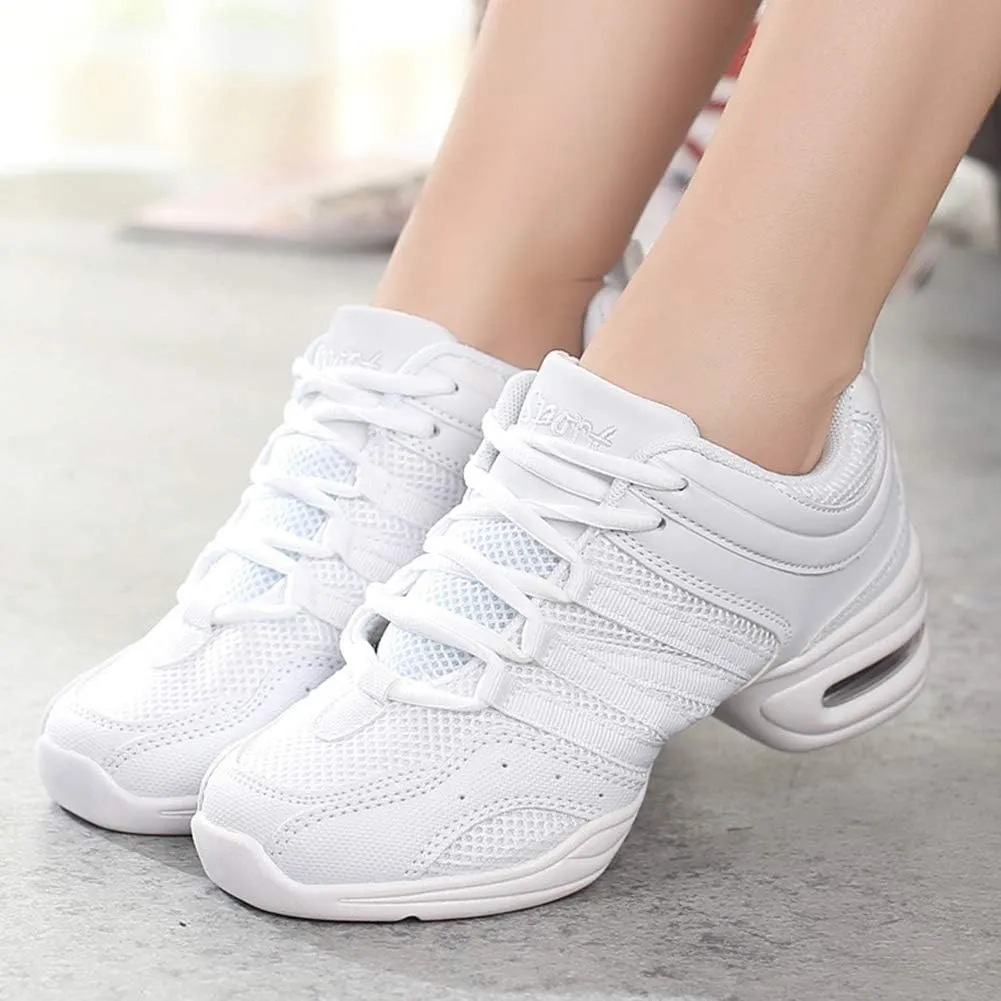 Modern Dance Shoes Women Air Cushion Sole Walking Shoes Ballroom Jazz Hip hop Practice Sneakers Dance Shoes, Model LYX-729