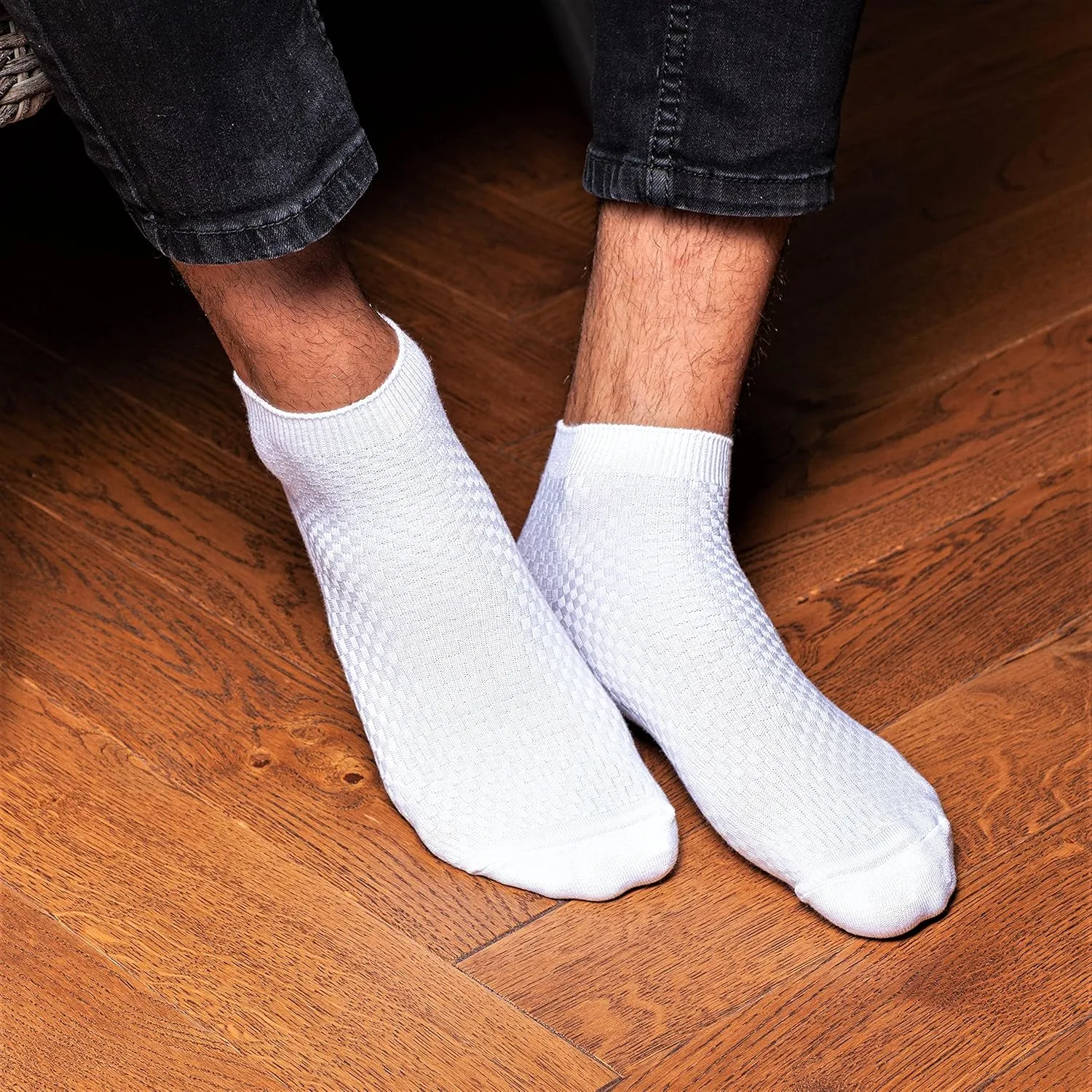 NUDUS UNDERWEAR Men’s Bamboo Rayon Ankle Quarter Dress Socks 5-Pair Gift Box, Premium Quality