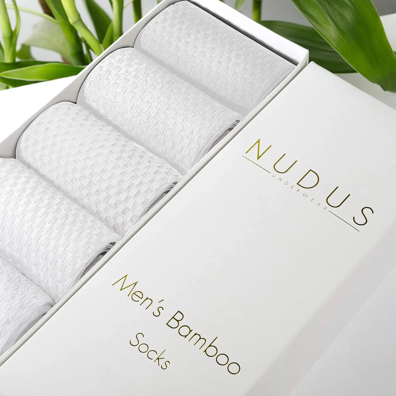 NUDUS UNDERWEAR Men’s Bamboo Rayon Ankle Quarter Dress Socks 5-Pair Gift Box, Premium Quality