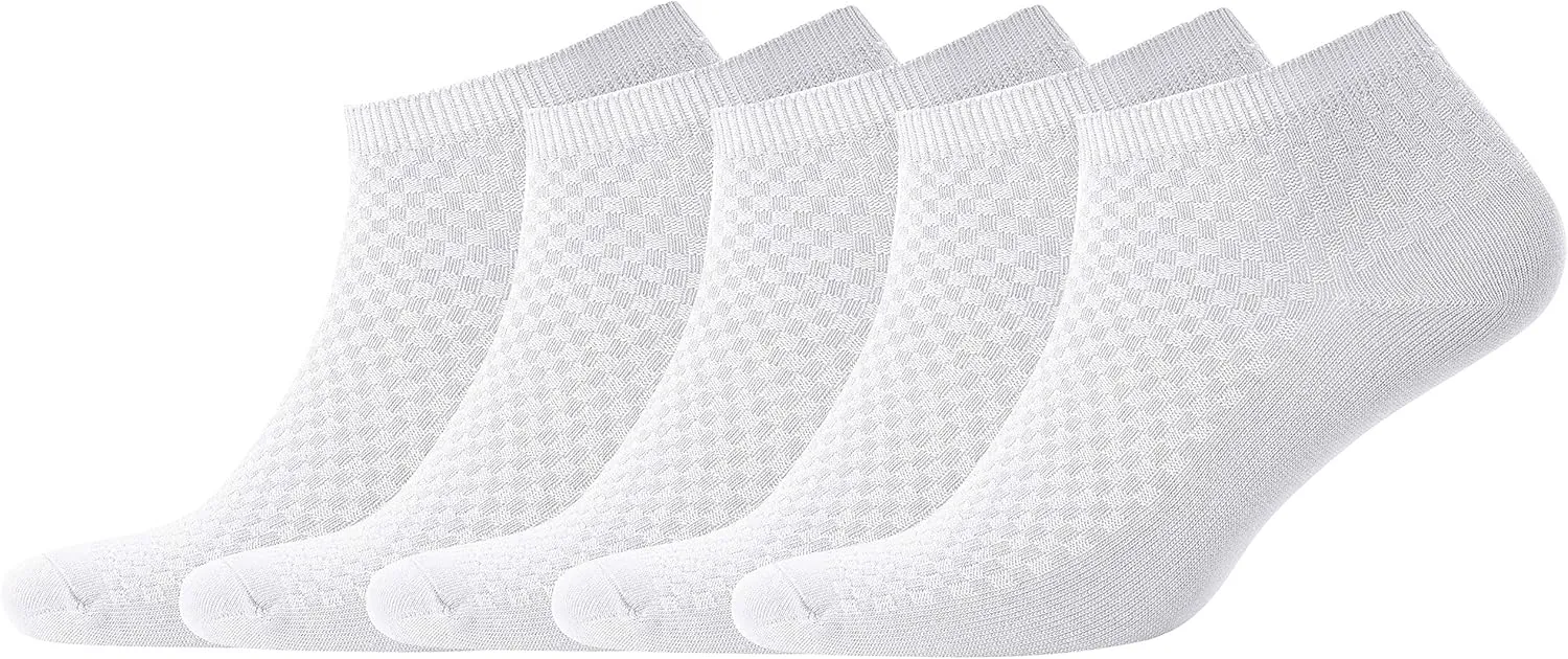 NUDUS UNDERWEAR Men’s Bamboo Rayon Ankle Quarter Dress Socks 5-Pair Gift Box, Premium Quality