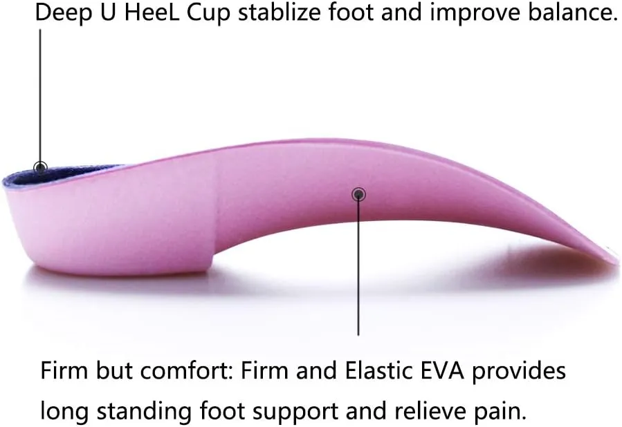 PCSsole’s 3/4 Orthotics Shoe Insoles High Arch Supports Shoe Insoles for Plantar Fasciitis, Flat Feet, Over-Pronation, Relief Heel Spur Pain
