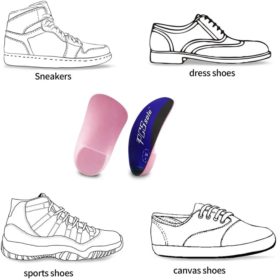 PCSsole’s 3/4 Orthotics Shoe Insoles High Arch Supports Shoe Insoles for Plantar Fasciitis, Flat Feet, Over-Pronation, Relief Heel Spur Pain